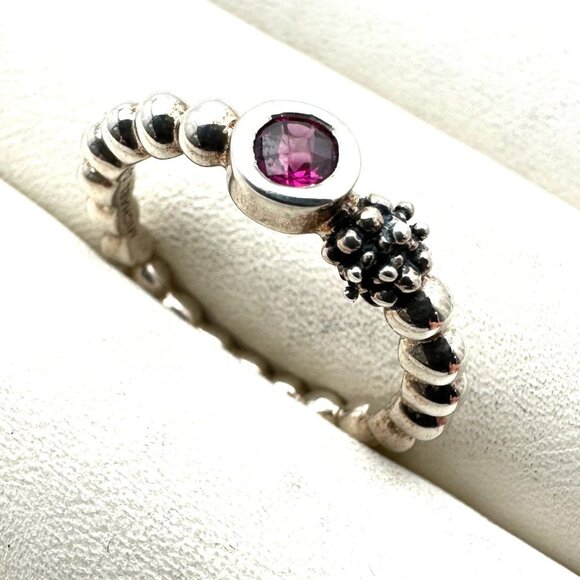 Michael Dawkins Pink Gemstone Ring Band Sterling Silver Size 9 Stack - Picture 1 of 3